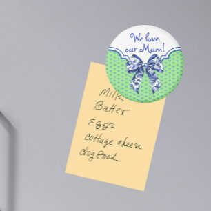 Vintag Blue White Butterfly Bow Personalisiert Mag Magnet