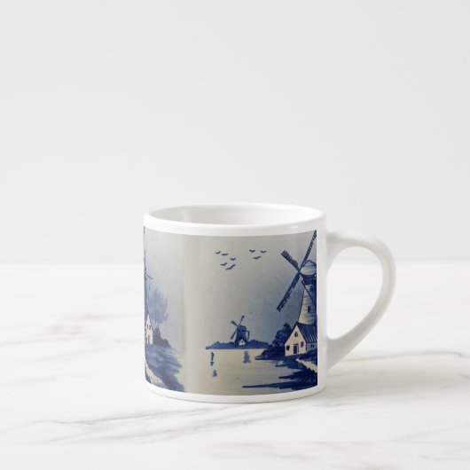 Vintag Blue White Delft Windmill Espressotasse (Rechts)