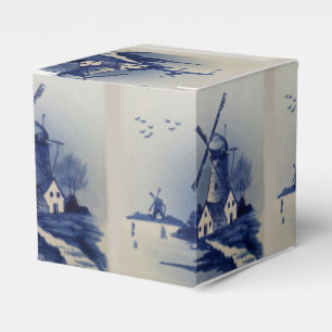 Vintag Blue White Delft Windmill Geschenkschachtel