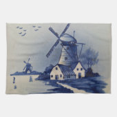 Vintag Blue White Delft Windmill Geschirrtuch (Horizontal)