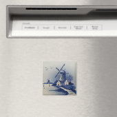 Vintag Blue White Delft Windmill Magnet (In Situ (Geschirrspüler))