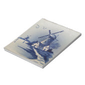 Vintag Blue White Delft Windmill Notizblock (Rotiert)