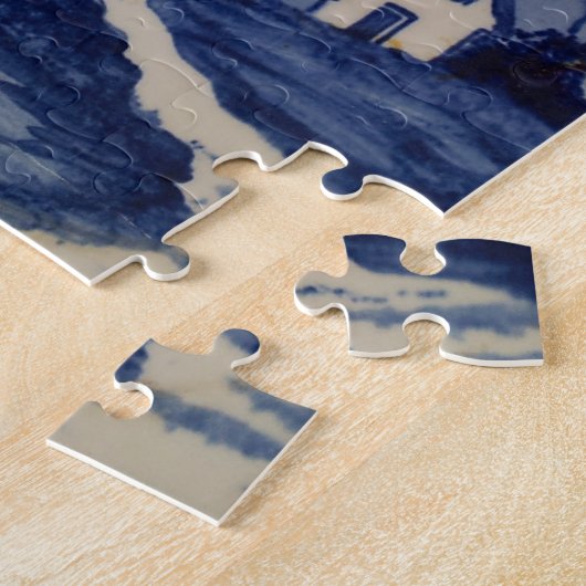 Vintag Blue White Delft Windmill Puzzle (Seite)