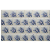 Vintag Blue White Delft Windmill Stoff (Fat Quarter (45,7 x 55,9 cm))