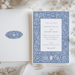 Vintag Blue William Morris Style Wedding Einladung<br><div class="desc">Feiern Sie mit dieser Hochzeitseinladung im William-Morris-Stil Ihre kommenden Neuheiten mit einem Blick in die Vergangenheit und verbinden Vintagen Charme und moderne Eleganz. Das komplizierte Muster, das von Morris' ikonischen Entwürfen inspiriert wird, wird in verschiedenen Blautönen dargestellt, von der Marine bis zu den periwinkle, Set vor einem knusprigen weißen Hintergrund....</div>