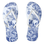 Vintag Blue Willow Chinoiserie Blumenmuster Badesandalen (Fußbett)