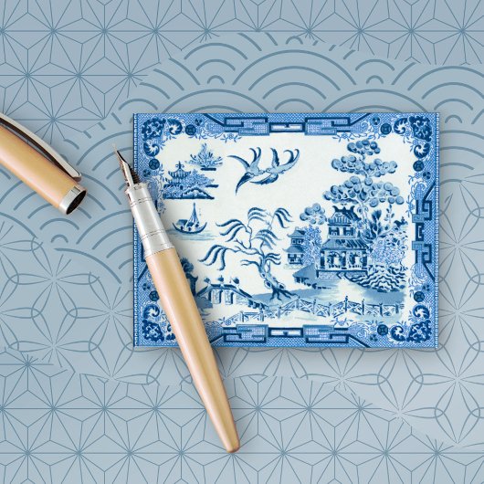 Vintag Blue Willow Postcard Postkarte