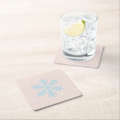 Vintag Blue Winter Snowflakes Weihnachten Rechteckiger Pappuntersetzer (Vor Ort)