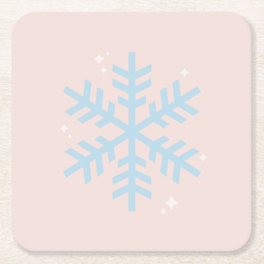 Vintag Blue Winter Snowflakes Weihnachten Rechteckiger Pappuntersetzer (Vorderseite)