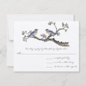 Vintag Bluebirds Wedding RSVP (Rückseite)