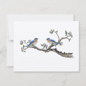 Vintag Bluebirds Wedding RSVP Karte (Vorderseite)