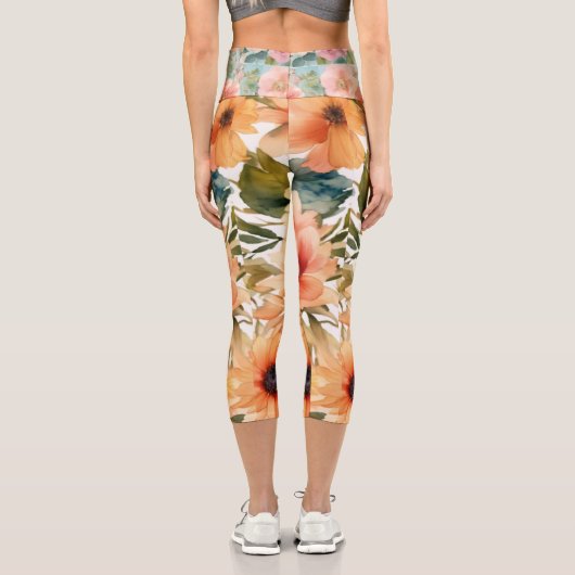 Vintag blühend zeichn capri leggings (Rückseite)