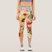 Vintag blühend zeichn capri leggings (Vorderseite)