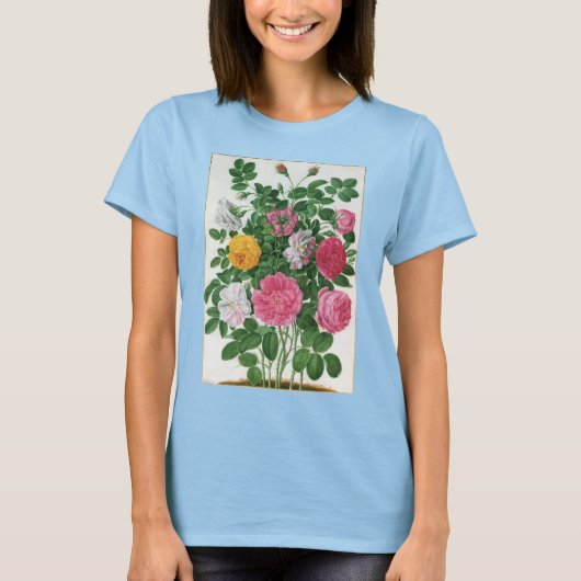 Vintag blühende Blume, Frühjahrsgärten-Rose T-Shirt (Vorderseite)