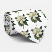 Vintag blühende weiße Magnolia-Blossom-Blume Krawatte (Gerollt)