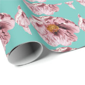 Vintag blühendes Tornmuster Geschenkpapier (Rolleneckpunkt)