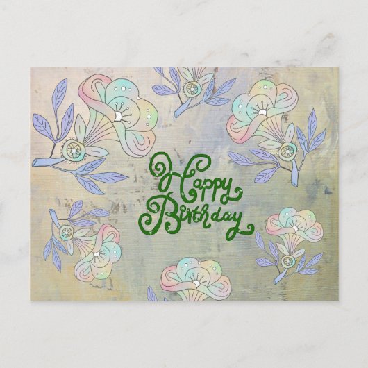 Vintag Blume Postkarte (Vorderseite)