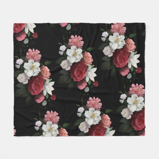 Vintag blumenreich fleecedecke (Vorderseite (Horizontal))
