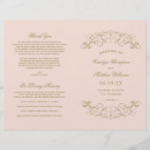 Vintag Blush Antique Geblüht Hochzeitsprogramme (Vorderseite)