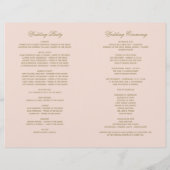 Vintag Blush Antique Geblüht Hochzeitsprogramme (Rückseite)