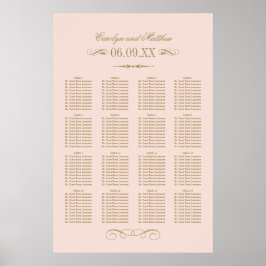 Vintag Blush Antique Geblüht Hochzeitssitze Poster