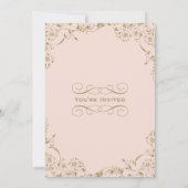 Vintag Blush Antique Geblüht Probe Abendessen Einladung (Rückseite)