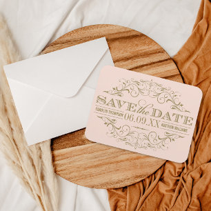 Vintag Blush Antique Geblüht Save the Date Magnet