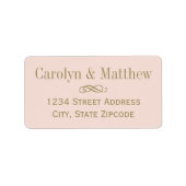 Vintag Blush Antique Gold Wedding Rücksendeadresse Adressaufkleber (Vorne)