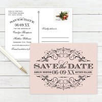 Vintag Blush Black Blüh Wedding Save the Date