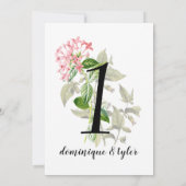 Vintag Blush Blume Hochzeit Tischnummer (Rückseite)
