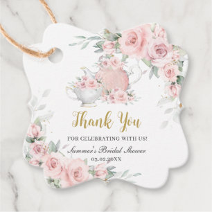 Vintag Blush Blumenkohl Tee Party Brautparty Geschenkanhänger