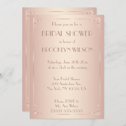 Vintag Blush Bridal Dusche Einladungen (Vorne/Hinten)