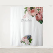 Vintag Blush & Burgundy Brautparty Foto Stand Wandteppich (Vorderseite)