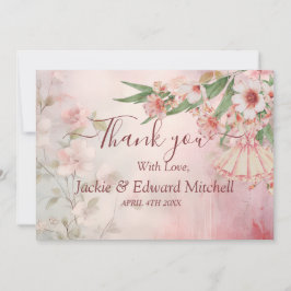 Vintag Blush Dress Wedding Vielen Dank Dankeskarte