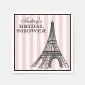 Vintag Blush Eiffel Tower Paris Brautparty Serviette (Vorderseite)