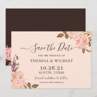 Vintag Blush Gold Floral Wedding Sichern Sie das D