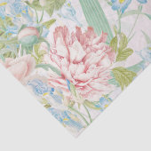 Vintag Blush Peony Blume Blau Iris Muster Seidenpapier (Detail)