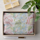Vintag Blush Peony Blume Blau Iris Muster Seidenpapier (Geschenk)