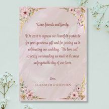 Vintag Blush Peony Dankeschön Karte