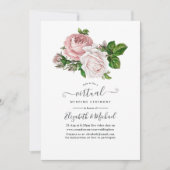 Vintag Blush Pink Blues Online Virtual Wedding Einladung (Vorderseite)