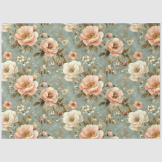 Vintag Blush Pink Blumenmuster Decoupage Seidenpapier
