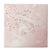 Vintag Blush PInk Cherry Blossom Fliese (Vorderseite)