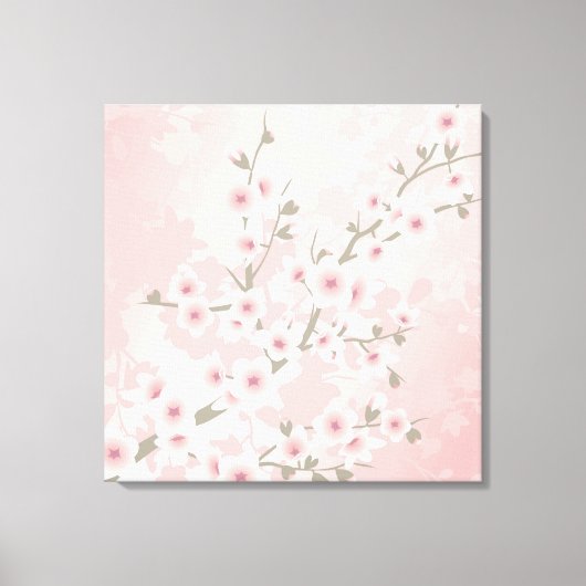Vintag Blush Pink Cherry Blossom Leinwanddruck (Vorderseite)
