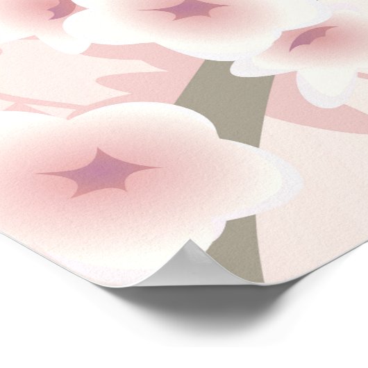 Vintag Blush PInk Cherry Blossom Poster (Ecke)