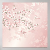 Vintag Blush PInk Cherry Blossom Poster (Vorne)