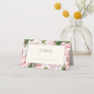 Vintag Blush Pink Creme Watercolor Blumenzehen Platzkarte