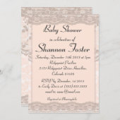 Vintag Blush Pink Lace Babydusche Einladung (Vorne/Hinten)