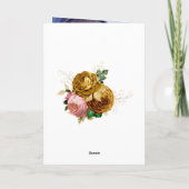 Vintag Blush Pink und Gold Quinceñera Dankeskarte (Rückseite)