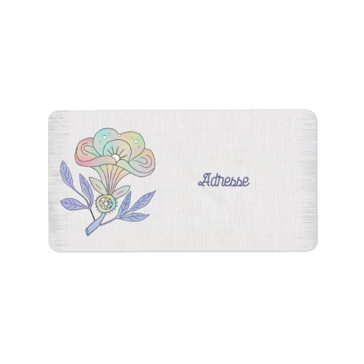 Vintag Blüte Adressaufkleber (Vorne)