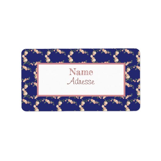 Vintag Blütenkranz Adressaufkleber (Vorne)